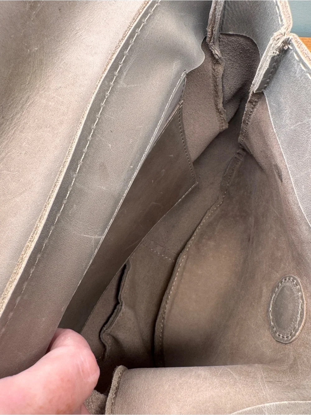 Raven + Lily Gray Taupe Leather Tassel Backpack Classic